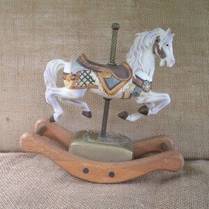 Vintage Tobin Fraley Carousel Rocking Horse Music Box